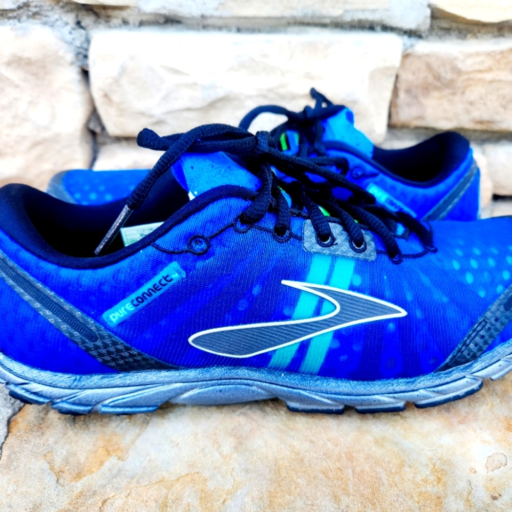 Men's Brooks PureConnect Running Shoe Size 10 1/2 Blue/Black